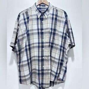 Chaps Ralph Lauren Men’s Blue Plaid Button Down Shirt 100%‎ Cotton Size XL